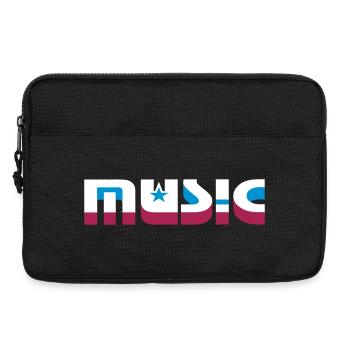 Lettrage de musique 3D avec étoiles - Sacoche pour ordinateur portable 13 pouces - noir - Devant