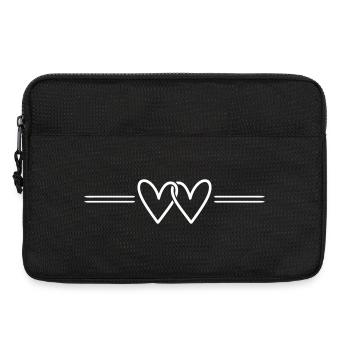Symbole de ligne de cœur Amour - Sacoche pour ordinateur portable 13 pouces - noir - Devant