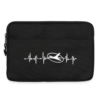 Heartbeat - Flugzeug EKG Flieger Pilot Geschenk - Laptoptasche 13" - Schwarz - Vorne