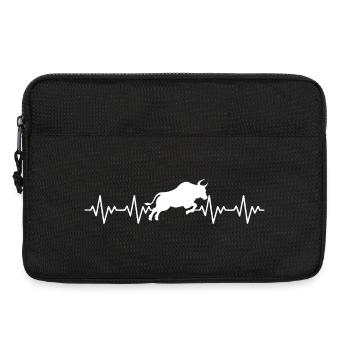 Taureau Espagne ECG Battement de cœur - Sacoche pour ordinateur portable 13 pouces - noir - Devant