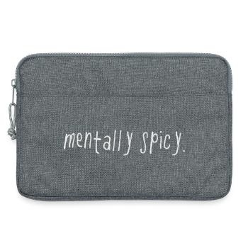 Mentally Spicy Minimal Statement Spruch - Laptoptasche 13" - Grau meliert - Vorne