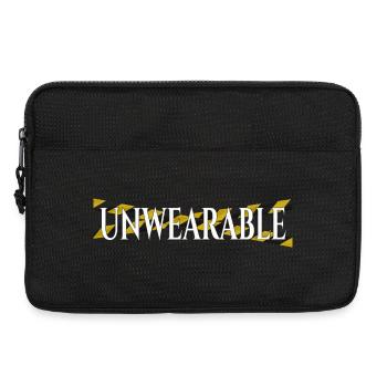 Unwearable – Design statement avec ruban d’avertissement - Sacoche pour ordinateur portable 13 pouces - noir - Devant