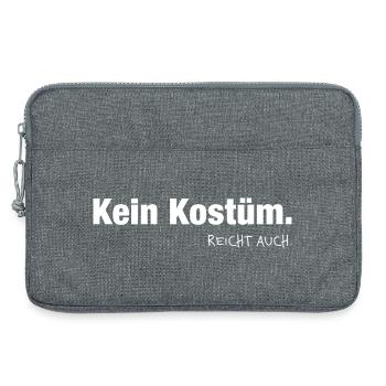 Kein Kostüm. Reicht auch. Karneval Fasching Spruch - Laptoptasche 13" - Grau meliert - Vorne