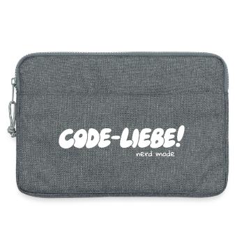 Code-Liebe – Mode Nerd Activé - Sacoche pour ordinateur portable 13 pouces - gris chiné - Devant