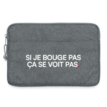WENN ICH MICH NICHT BEWEGE, KANNST DU ES NICHT SEHEN. | Humor - Laptoptasche 13" - Grau meliert - Vorne