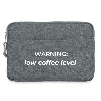 Warnung: Niedriger Kaffeegehalt - Laptoptasche 13" - Grau meliert - Vorne