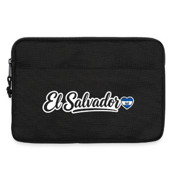 El Salvador Skript mit Flaggenherz Patriotisch - Laptoptasche 13" - Schwarz - Vorne