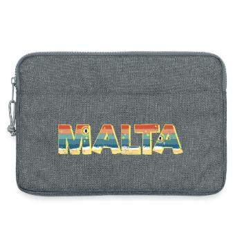 Malta Island Beach Retro Holiday Vintage Souvenir - Laptop bag 13" - heather grey - Front