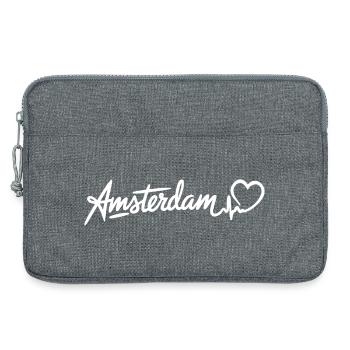 Amsterdam Herzschlag Niederlande - Laptoptasche 13" - Grau meliert - Vorne