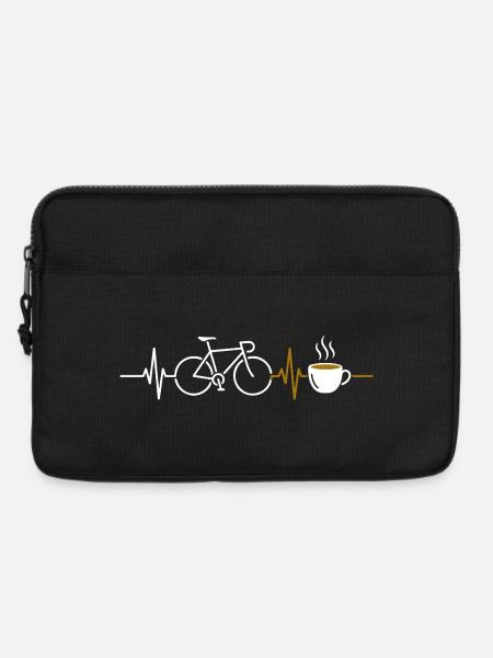 Fahrrad herzschlag rennrad gravelbike kaffee - Laptoptasche 13" - Schwarz