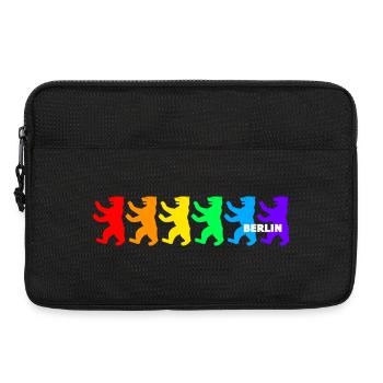 Berliner Bären / Regenbogenfarben - Laptoptasche 13" - Schwarz - Vorne