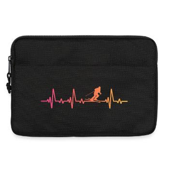 Skifahren Sonnenuntergangs-Herzschlag-Skifahren - Laptoptasche 13" - Schwarz - Vorne