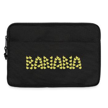 Cartoony banana typography - Laptop bag 13" - black - Front