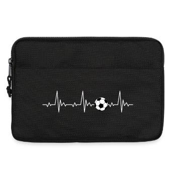 Cadeau de joueur de football de battement de coeur de football - Sacoche pour ordinateur portable 13 pouces - noir - Devant