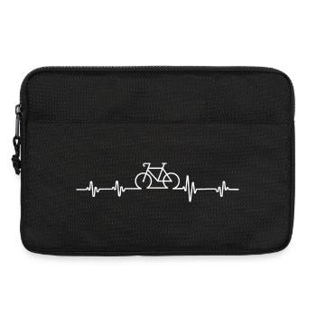 Fahrrad Herzschlag Strichzeichnungen - Laptoptasche 13" - Schwarz - Vorne