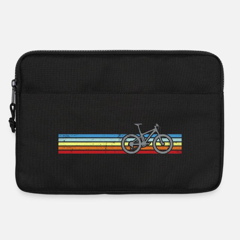 Rainbow Stripes Bicycle - Laptop bag 13" - black