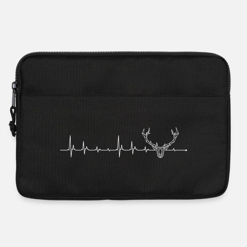 Heartbeat-Deer-Linienzeichnung - Laptoptasche 13" - Schwarz