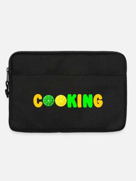 Limetten-Limetten-Kochschürze - Laptoptasche 13" - Schwarz