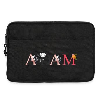 ADAM Name Art With Flowers Embroidered - Laptop bag 13" - black - Front