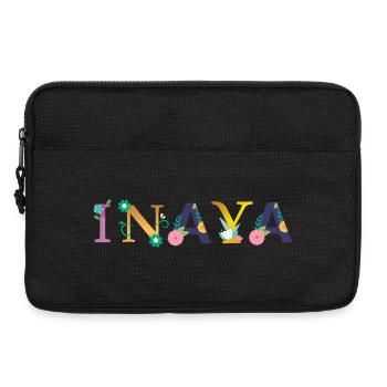 INAYA name decorated with flowers - Laptop bag 13" - black - Front