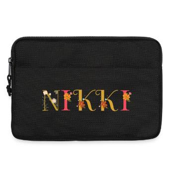 Le nom NIKKI est décoré de fleurs - Sacoche pour ordinateur portable 13 pouces - noir - Devant