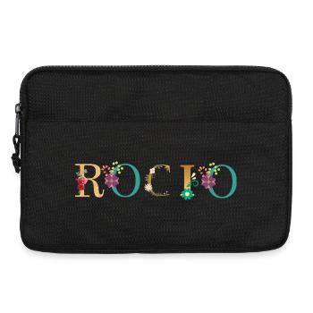 ROCIO name decorated with flowers - Laptop bag 13" - black - Front