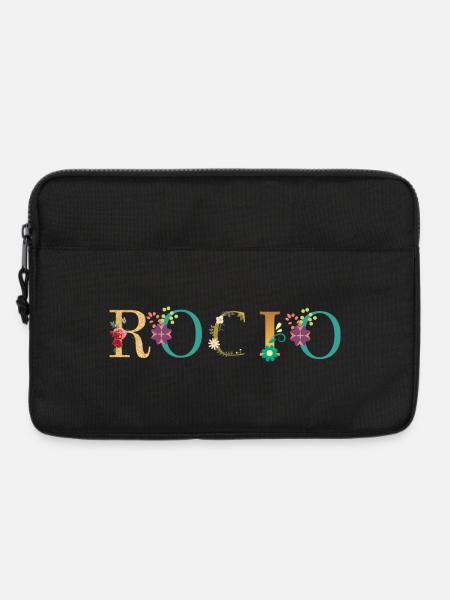 ROCIO name decorated with flowers - Laptop bag 13" - black