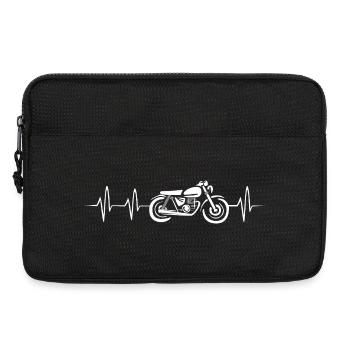 Moped Herzschlag für Motorradfans - caferacer icon - Laptoptasche 13" - Schwarz - Vorne