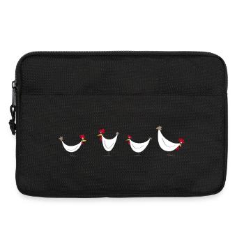 Lustige Hühner Illustration für Bauernhofkleidung - Laptoptasche 13" - Schwarz - Vorne
