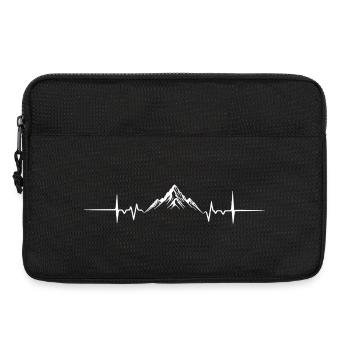 Mountain Heartbeat Strichzeichnungen - Laptoptasche 13" - Schwarz - Vorne