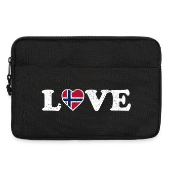 Love - Norway Flag - Norge - Norwegen - Laptop bag 13" - black - Front