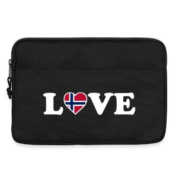 Amour - Drapeau de la Norvège - Norvège - Norvège - Sacoche pour ordinateur portable 13 pouces - noir - Devant