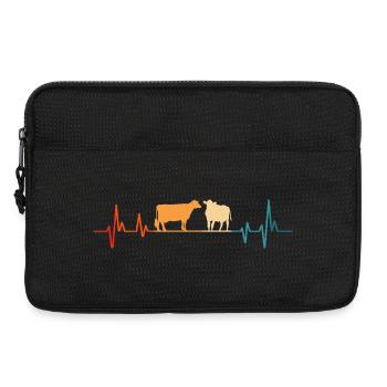 vache battement de coeur cadeau vaches  - Sacoche pour ordinateur portable 13 pouces - noir - Devant