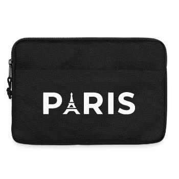 Paris Eiffel Tower - Typographie Souvenir France - Sacoche pour ordinateur portable 13 pouces - noir - Devant
