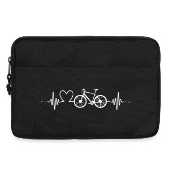 Herzschlag Fahrrad Lineart - Laptoptasche 13" - Schwarz - Vorne