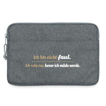 Je ne suis pas paresseux. Repose-toi de la fatigue. - Sacoche pour ordinateur portable 13 pouces - gris chiné - Devant