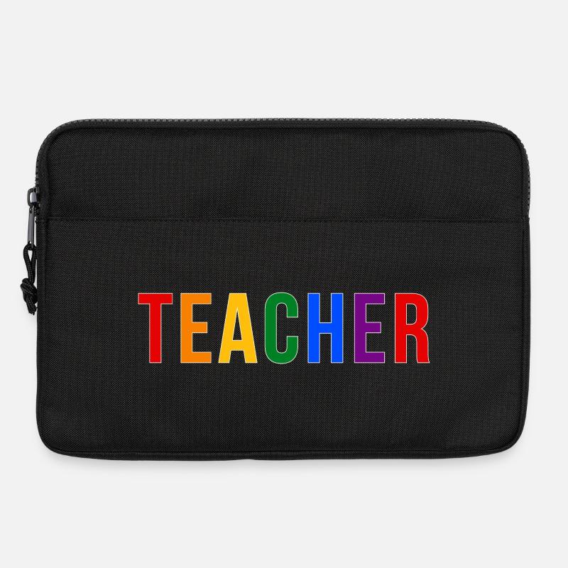 LGBTQ Pride Lehrer-Typografie-Design im 90er-Jahre-Look - Laptoptasche 13" - Schwarz