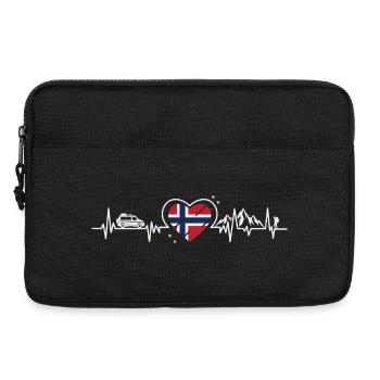 Norway Heart Camper Hiking Mountains Nature Flag - Laptop bag 13" - black - Front