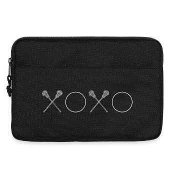 Circles and Crosses Minimal - Laptop bag 13" - black - Front
