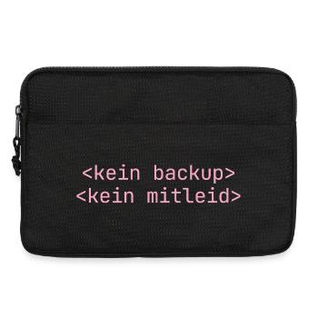 Kein Backup Kein Mitleid Informatik Informatiker - Laptoptasche 13" - Schwarz - Vorne