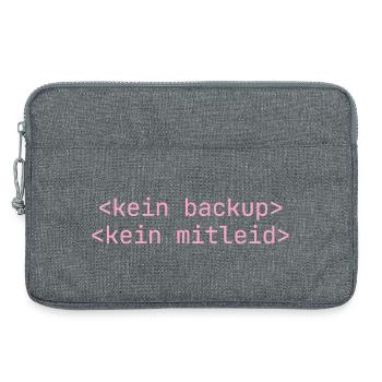 Kein Backup Kein Mitleid Informatik Informatiker - Laptoptasche 13" - Grau meliert - Vorne