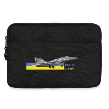 UKRAINE: Geist von Kiew Kampfjet - Laptoptasche 13" - Schwarz - Vorne