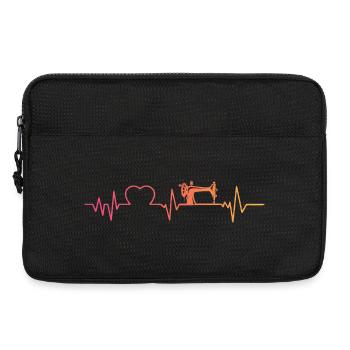 Sewing machine sunset heartbeat sewing - Laptop bag 13" - black - Front