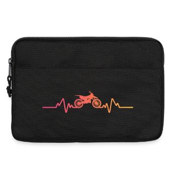 Motocross sunset battement de coeur dirt bike - Sacoche pour ordinateur portable 13 pouces - noir - Devant
