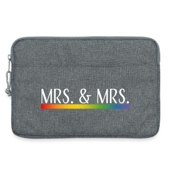 Regenbogenstreifen Mrs und Mrs weiss - Laptoptasche 13" - Grau meliert - Vorne