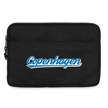 Copenhagen Lettering Blue-White Graphic - Laptop bag 13" - black - Front