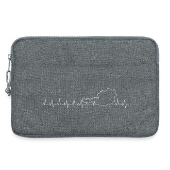 Herzschlag-Karten-Silhouette - Laptoptasche 13" - Grau meliert - Vorne