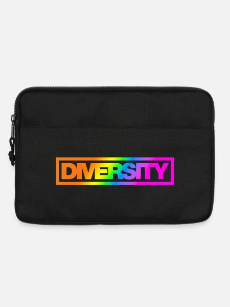 Typo Diversity Kontur Rainbow - Laptoptasche 13" - Schwarz