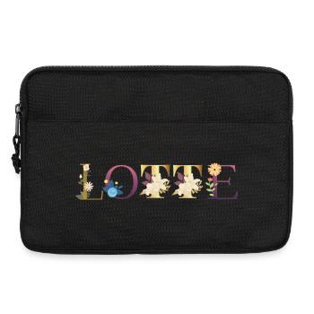 LOTTE name decorated with flowers - Laptop bag 13" - black - Front