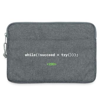 while(!succeed = try())); – Entwickler Shirt - Laptoptasche 13" - Grau meliert - Vorne